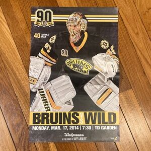 Boston Bruins vs Wild 2014 Limited Edition Hockey Poster ft Tuukka Rask